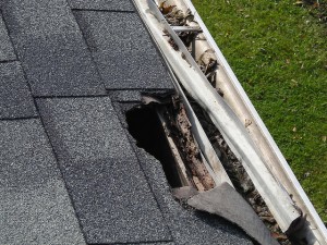 Damaged Gutter on Old House